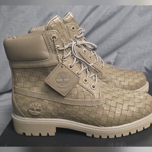 Timberland Textured Premium 6" Boot Olive Full Grain Men Size 8 NWB